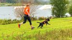 running with dog