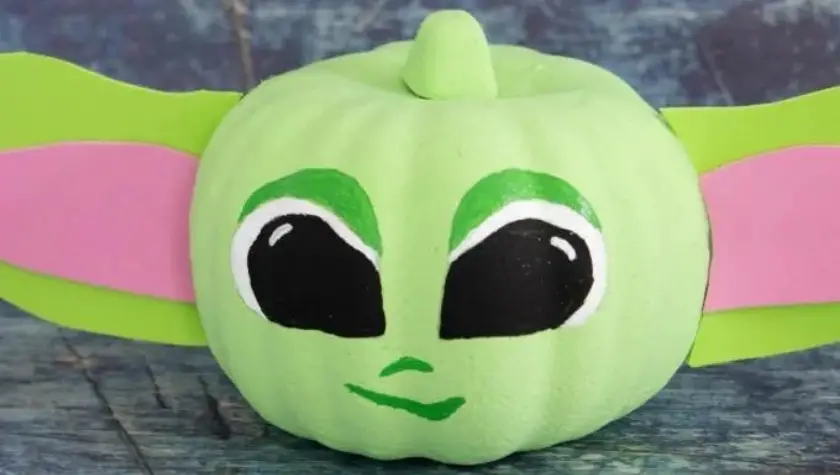 20 Unique No Carve Pumpkin Decorating Ideas: Halloween Fun baby yoda pumpkin