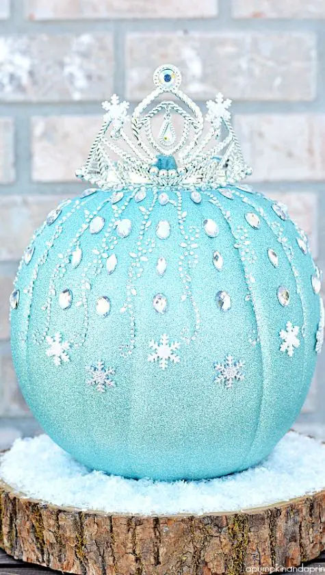 20 Unique No Carve Pumpkin Decorating Ideas: Halloween Fun Elsa Frozen no carve pumpkin idea