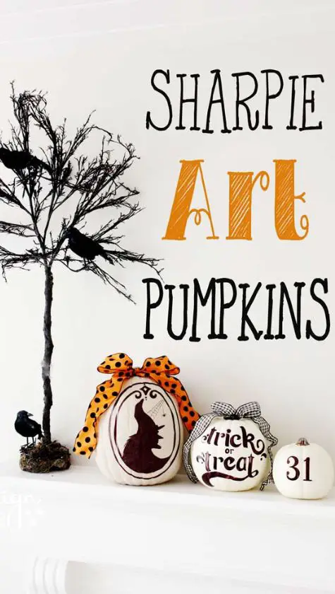 20 Unique No Carve Pumpkin Decorating Ideas: Halloween Fun sharpie art pumpkins