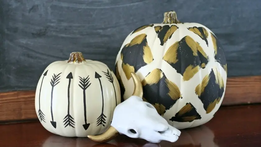 20 Unique No Carve Pumpkin Decorating Ideas: Halloween Fun tribal inspired no carve pumpkins